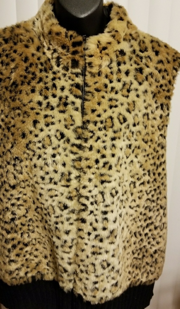 Leopard fur vest